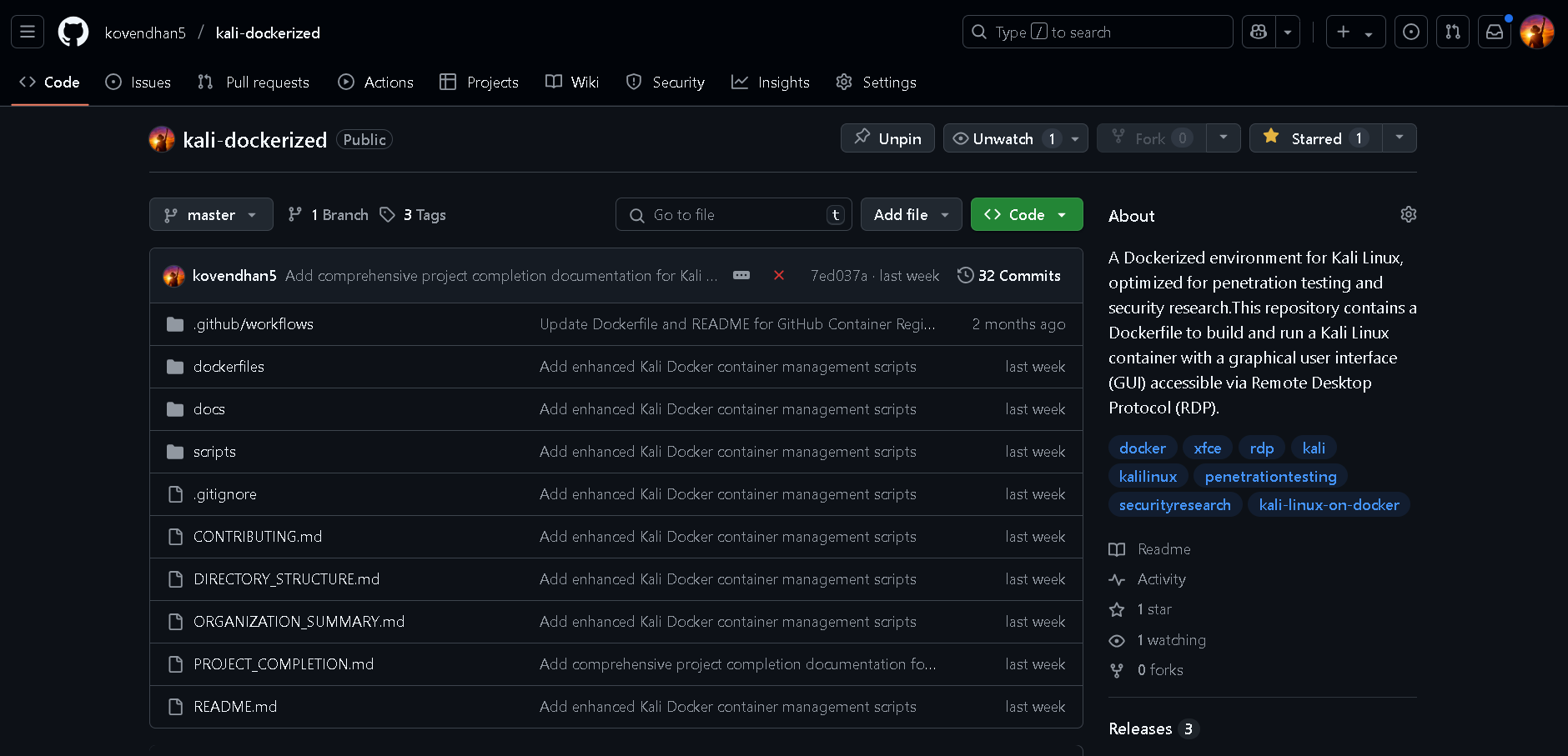 Kali Linux Dockerized Environment